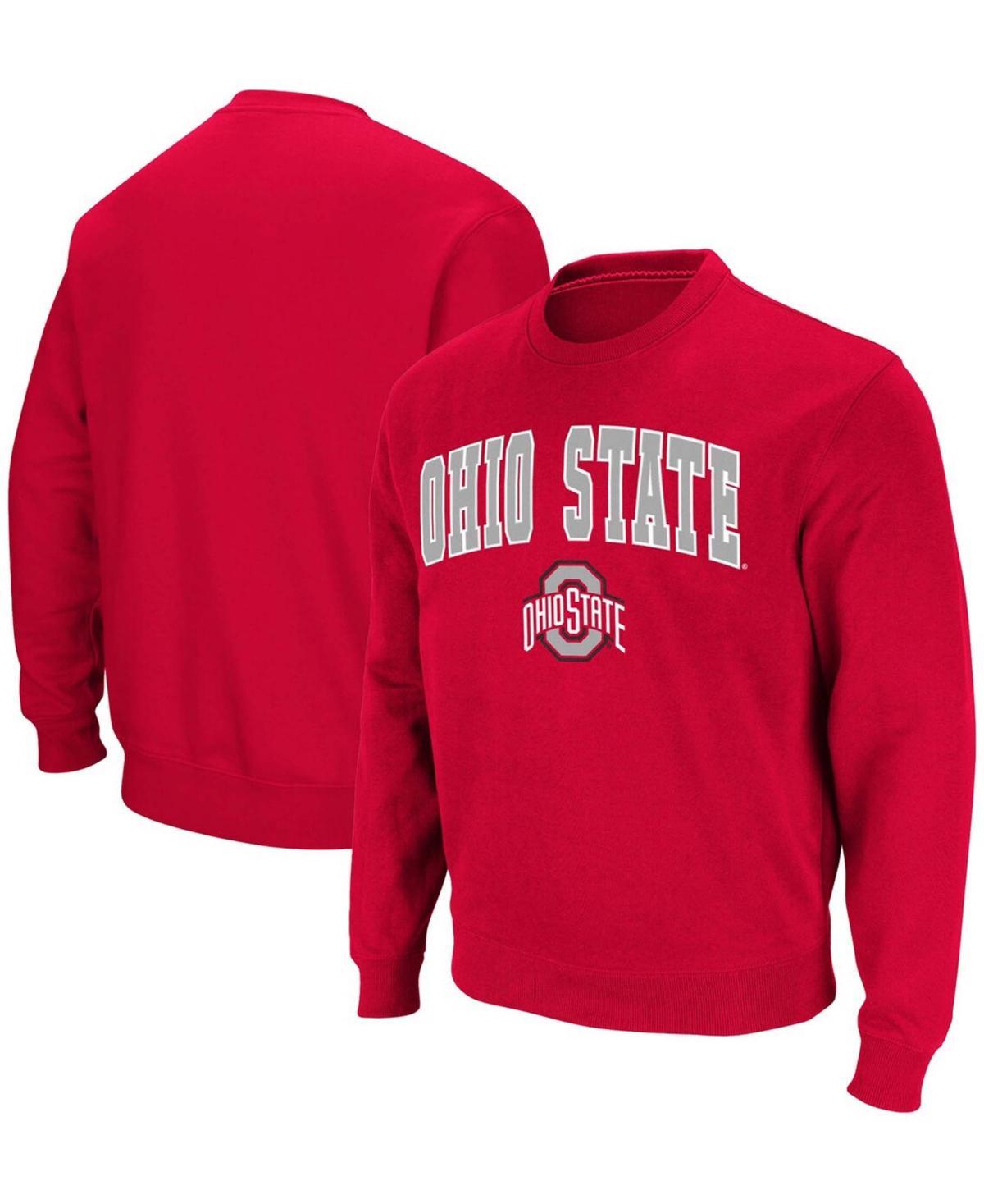 Men's Colosseum Scarlet Ohio State Buckeyes Team Arch & Logo Tackle Twill Pullover Sweatshirt, Size: Large, Red Product Image