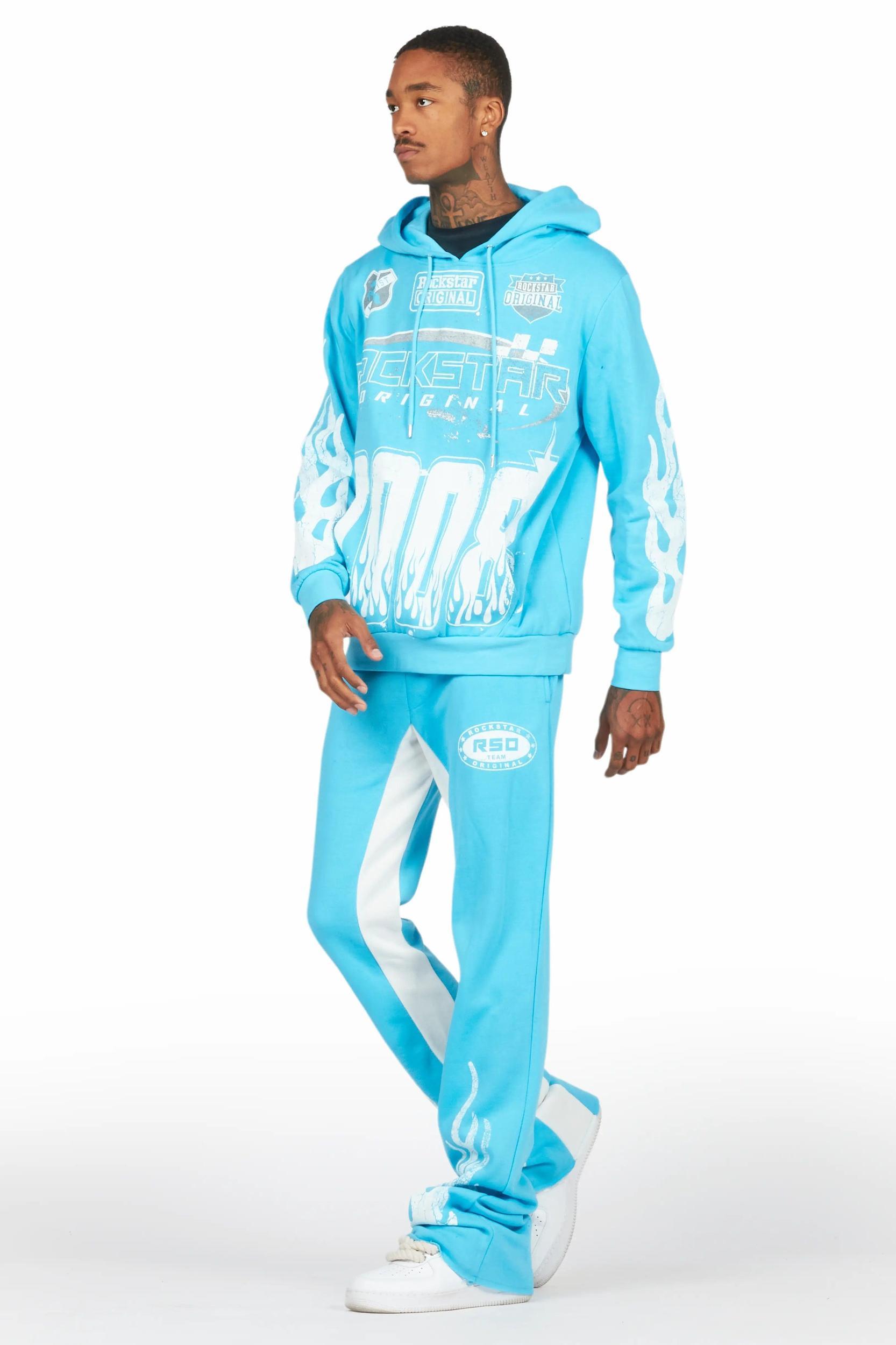 Amos Blue Hoodie/Baggy Track Pant Set Male Product Image