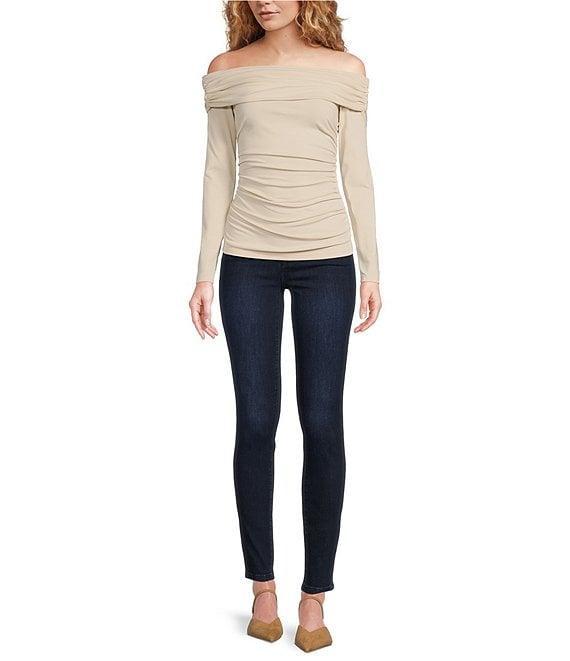 Susana Monaco Off The Shoulder Neck Long Sleeve Gathered Top Product Image
