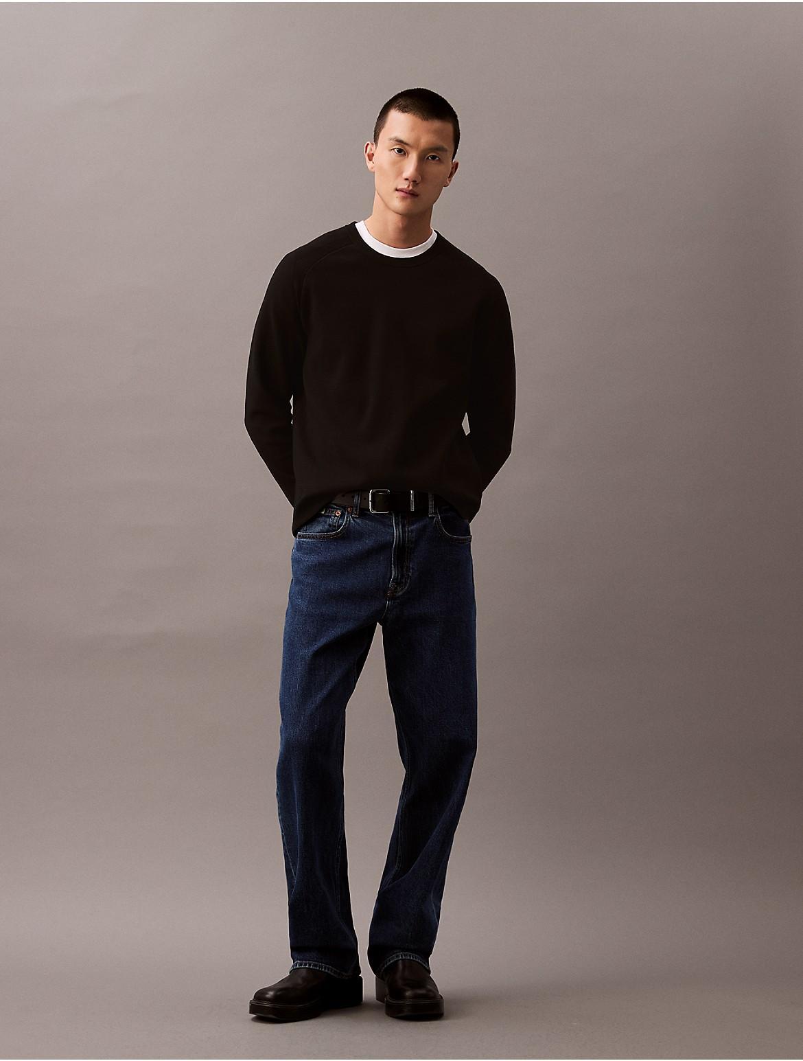 Calvin Klein Men's Tech Knit Crewneck Sweater - Blue - S Product Image