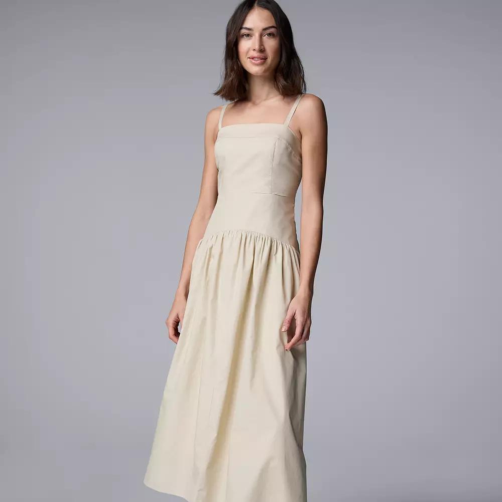 Women's Simply Vera Vera Wang Drop Waist Midi Dress, Size: Large, Academy Green Product Image