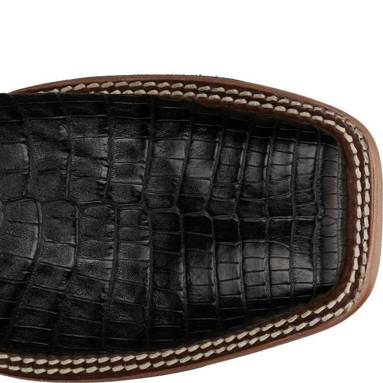 SALE Justin® Men's Haggard 11" Black Caiman Square Toe Boots Product Image