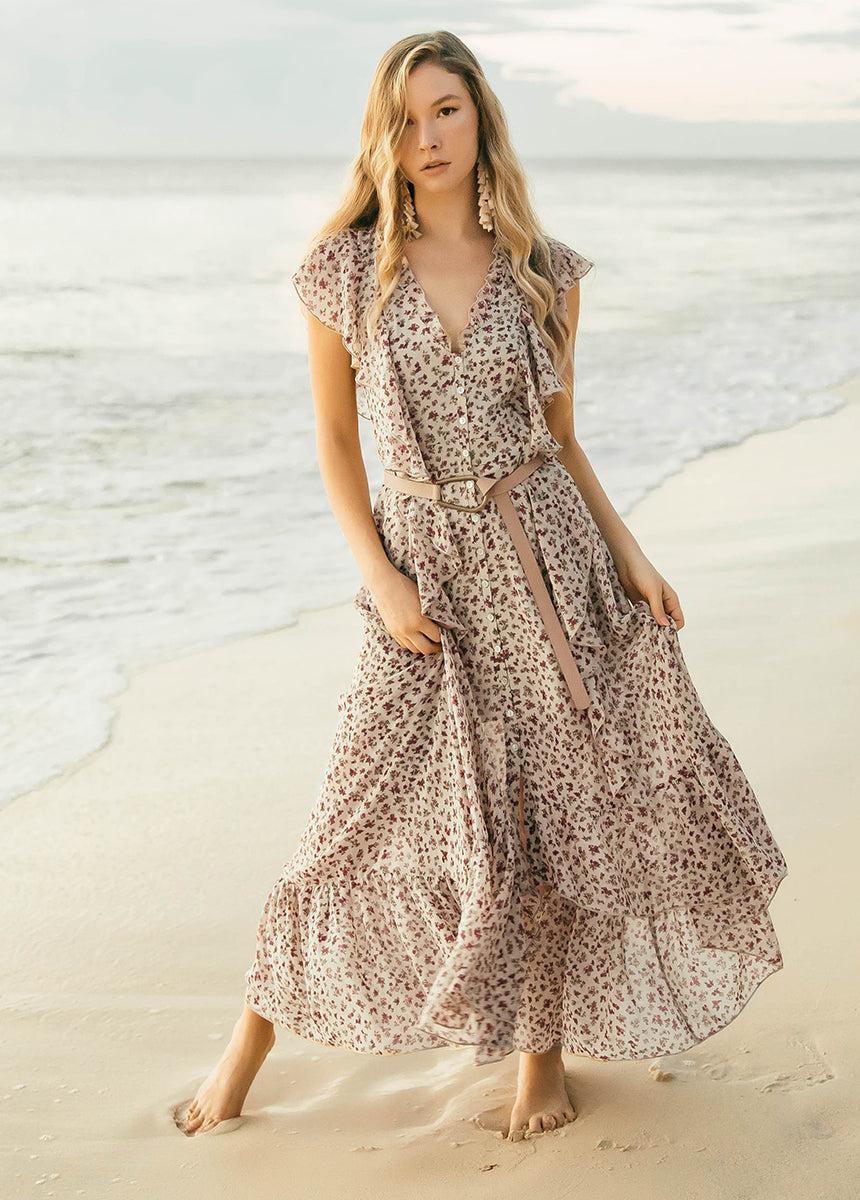 Cass Dress in Cream Ditsy Floral Female Product Image