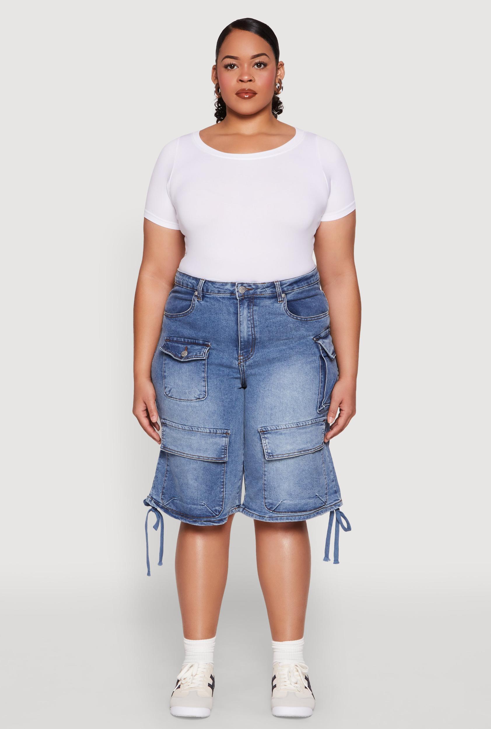 Womens Plus Size Almost Famous Cargo Skater Shorts Product Image