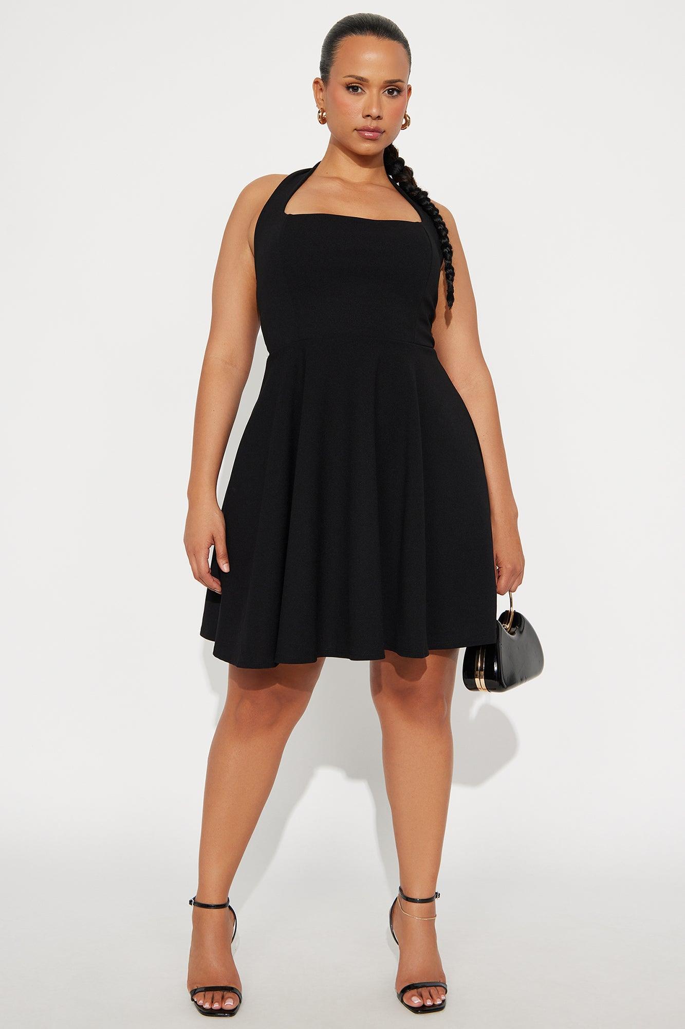 Tall Alena Halter Mini Dress - Black Product Image