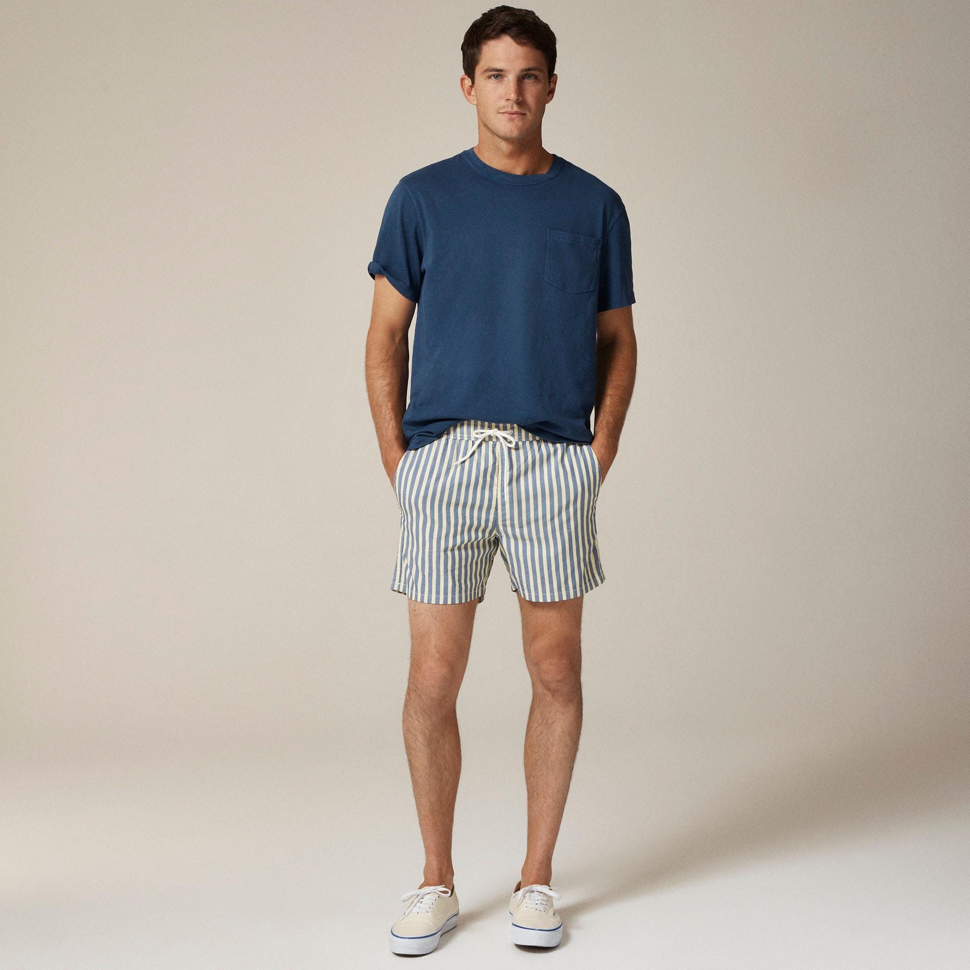 6" swim trunk in cotton-nylon blend oxford Product Image