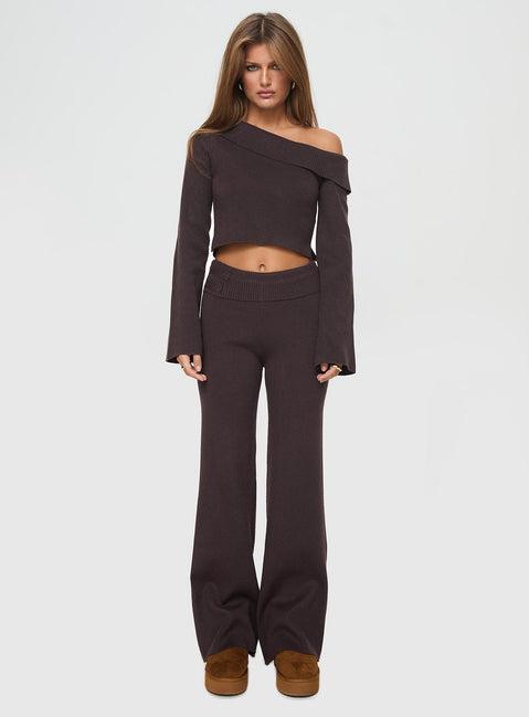 Try Me Knit Pants Chocolate Product Image