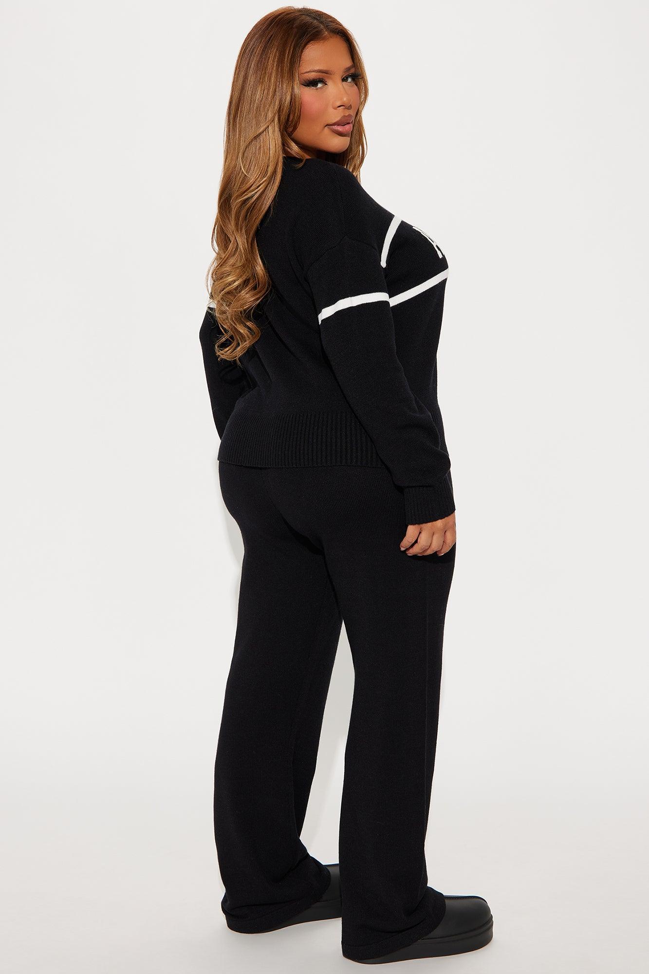 Snow Bunny Sweater Pant Set - Black Product Image