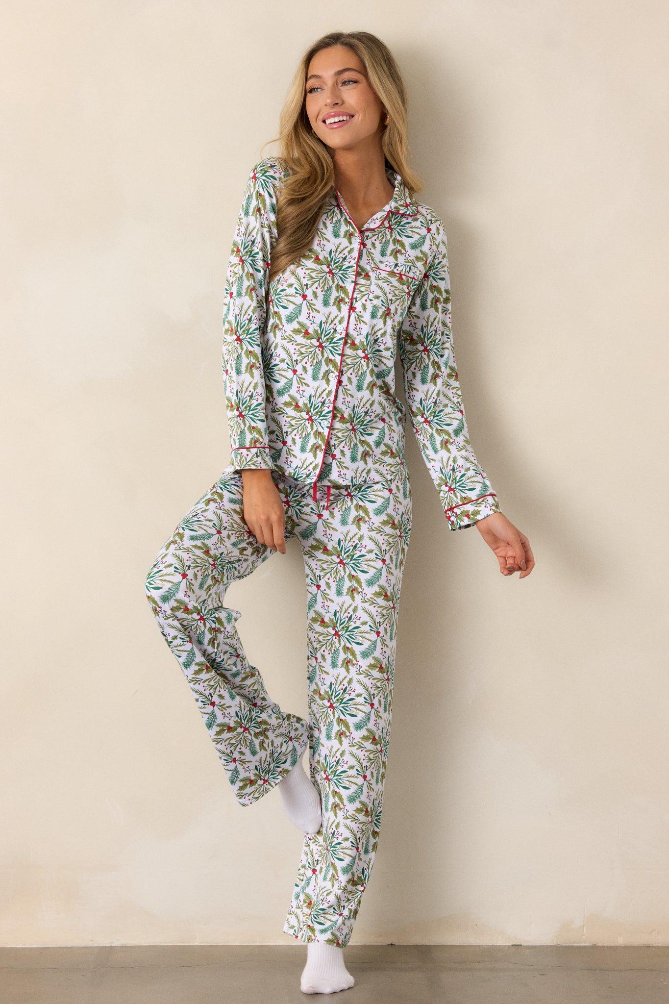 Under the Mistletoe Ivory Pajama Top Product Image