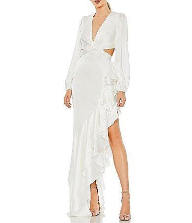 Womens Ieena Asymmetric Ruffle Gown Product Image