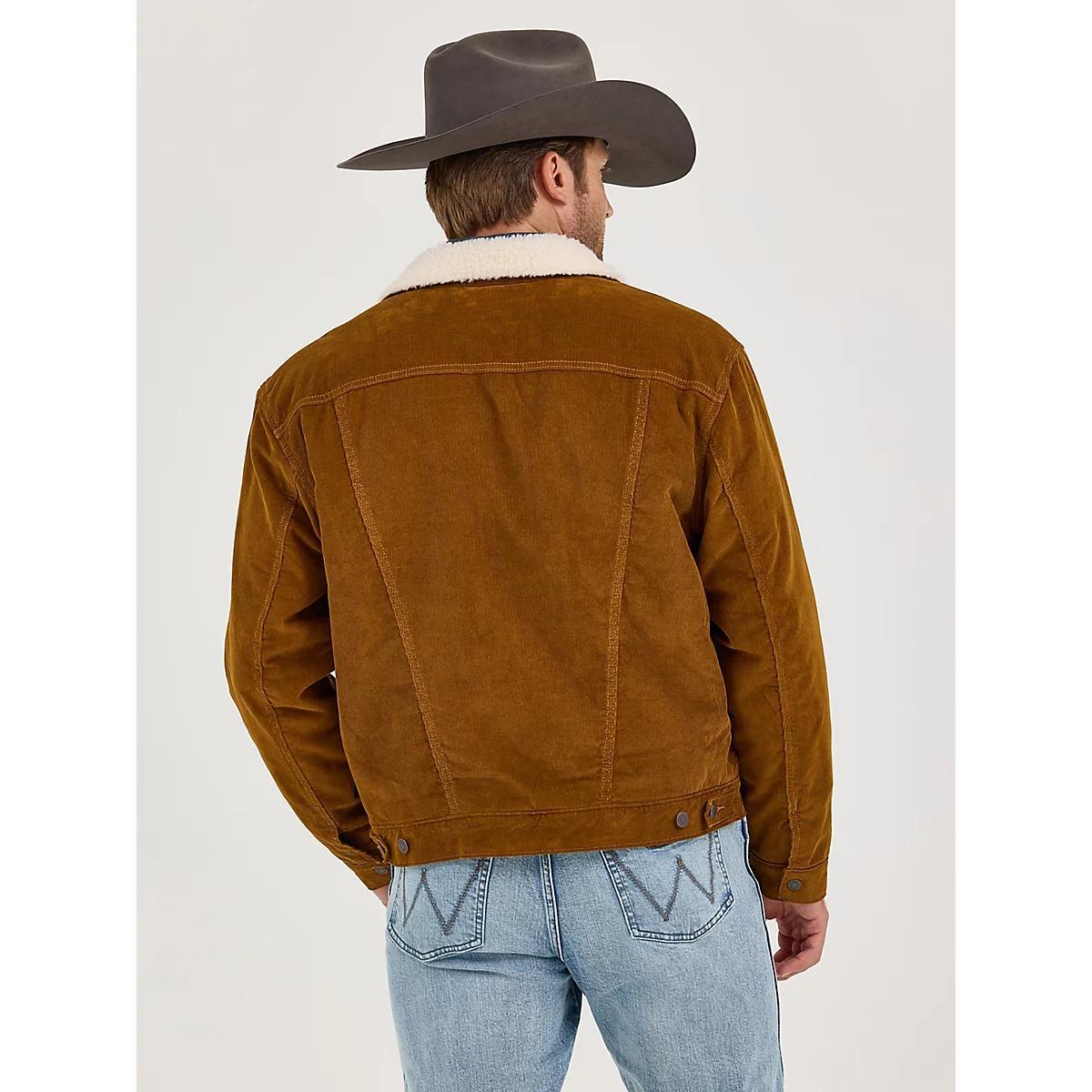 Men's Wrangler® Cowboy Cut® Sherpa Lined Corduroy Jacket in Monks Robe Product Image