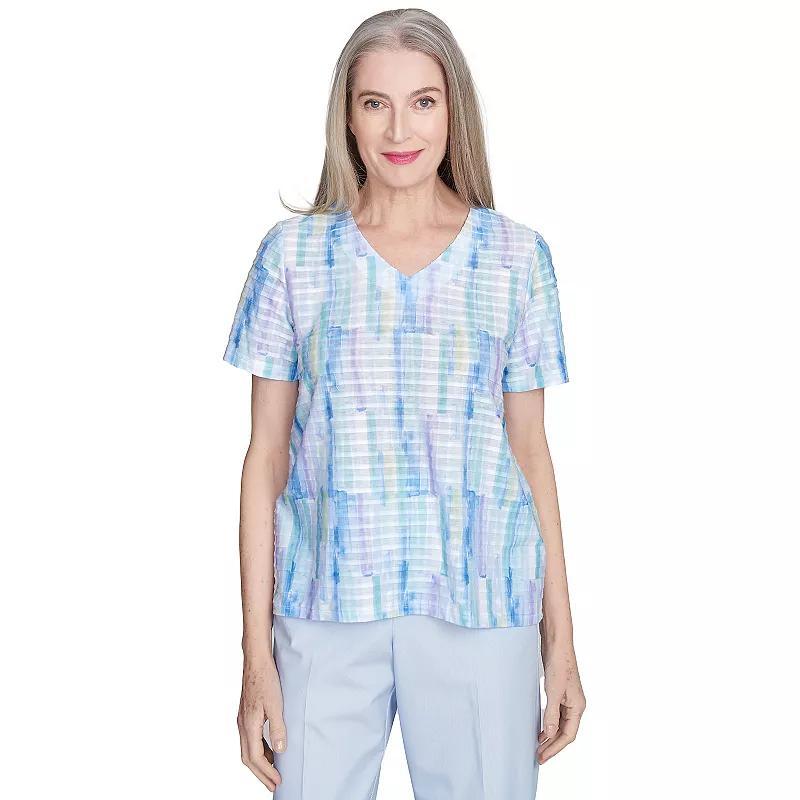 Womens Alfred Dunner Textured Brushstroke Short Sleeve Tee Product Image