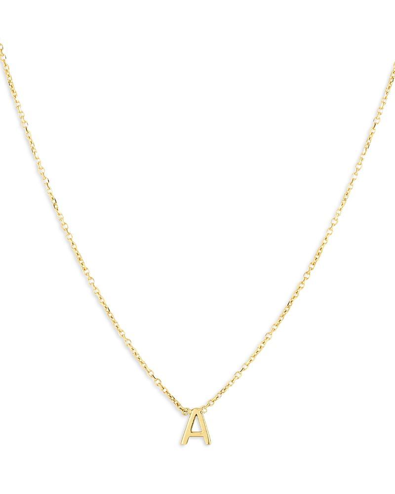 Womens 14K Yellow Gold Initial Pendant Necklace Product Image