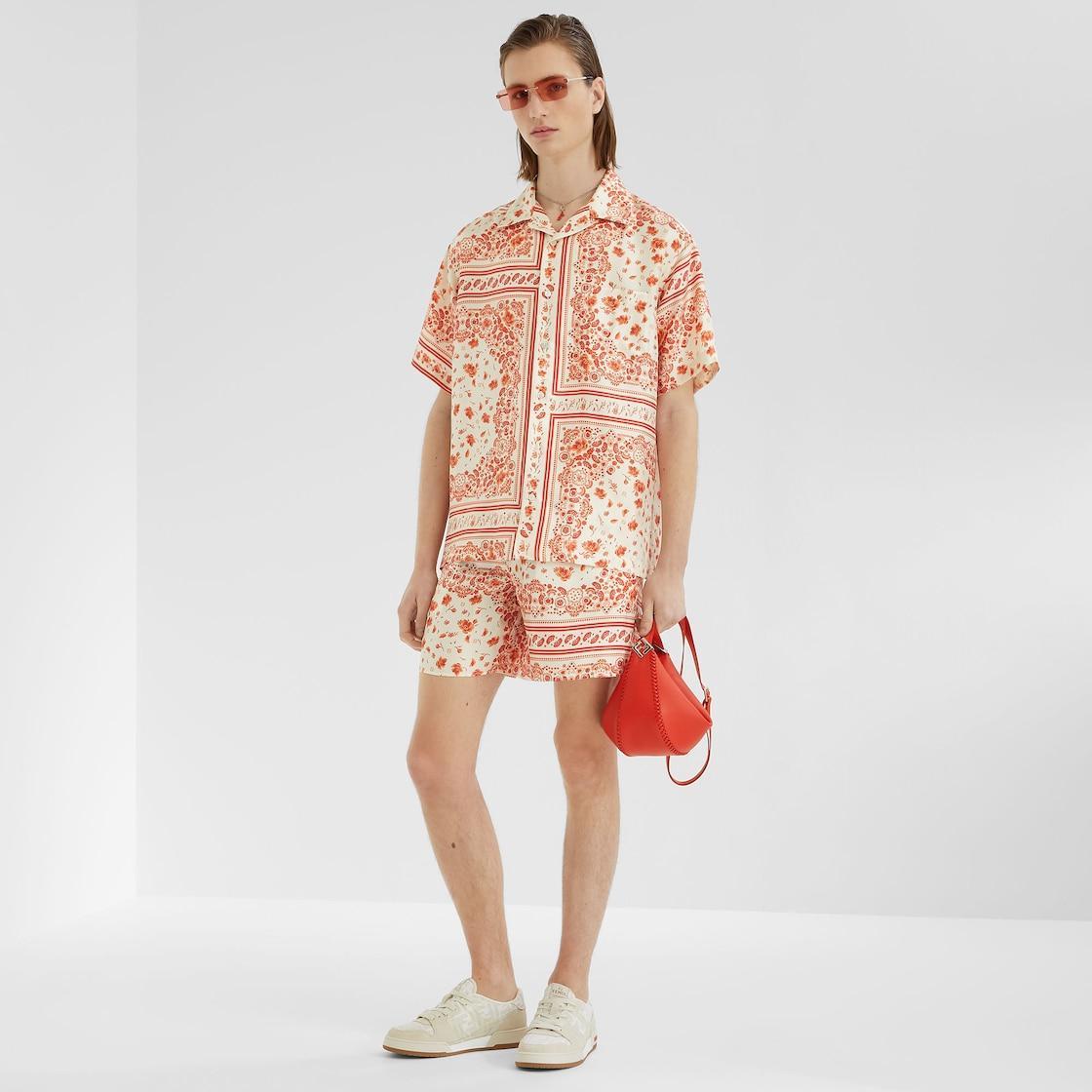 ShirtWhite and red silk shirt Product Image