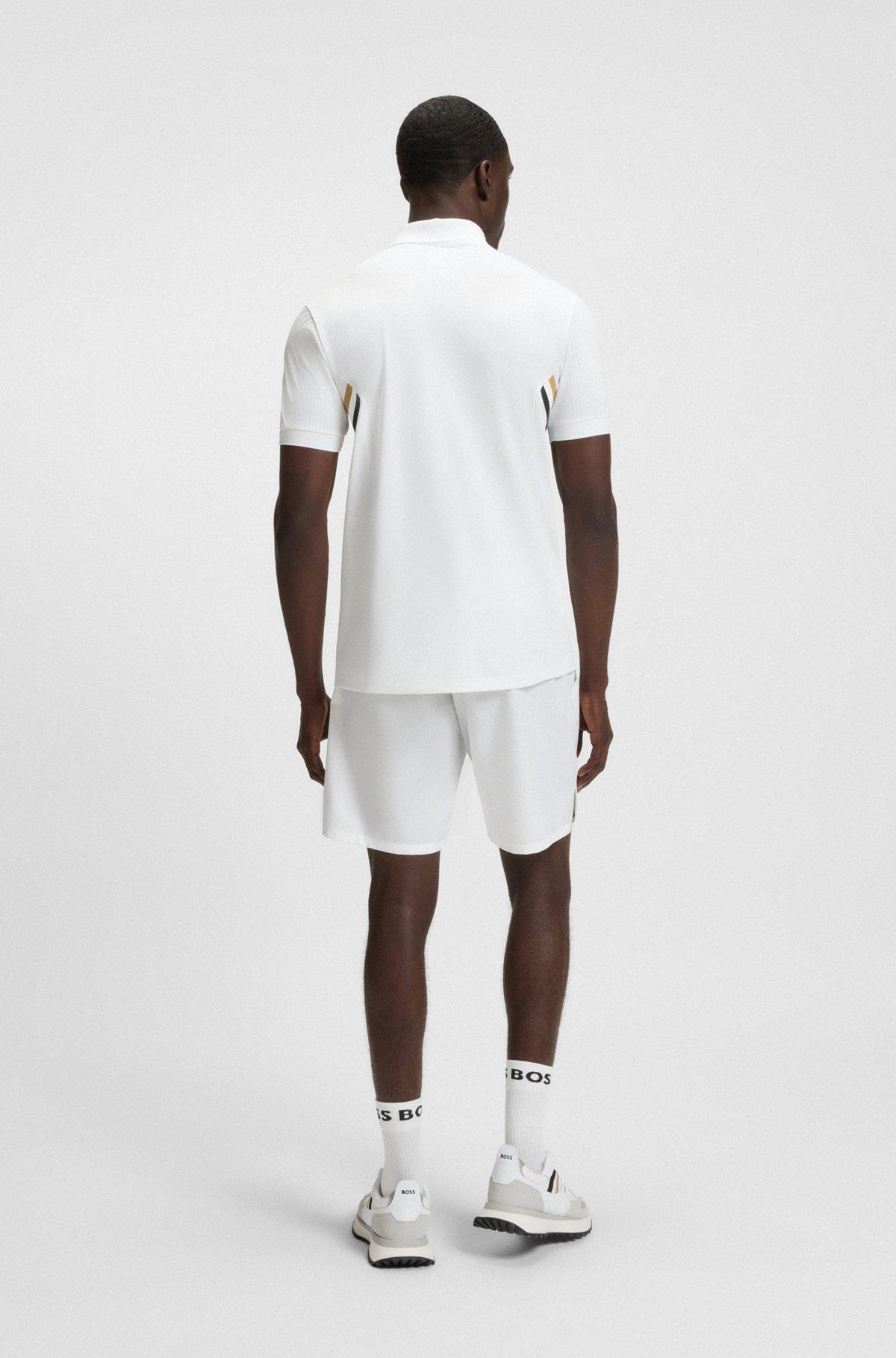 BOSS - Active slim-fit polo shirt with moisture management - White Product Image
