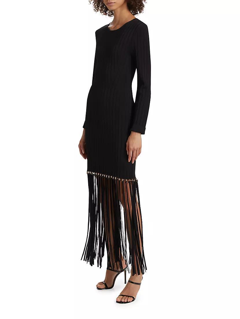 Sharron Fringed Knit Maxi Dress Product Image