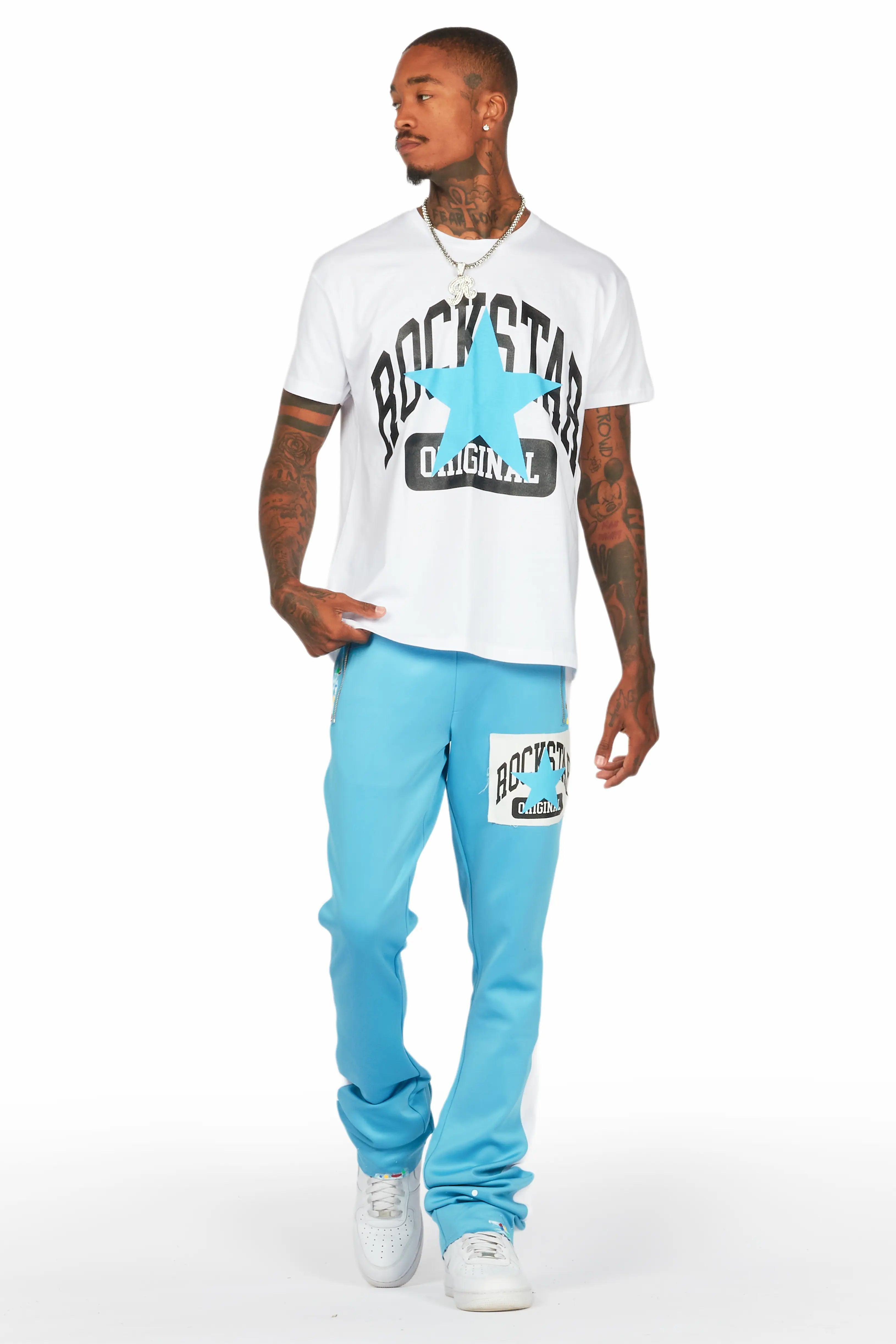 Dash White/Blue T-Shirt/Super Stacked Flare Track Set Male Product Image