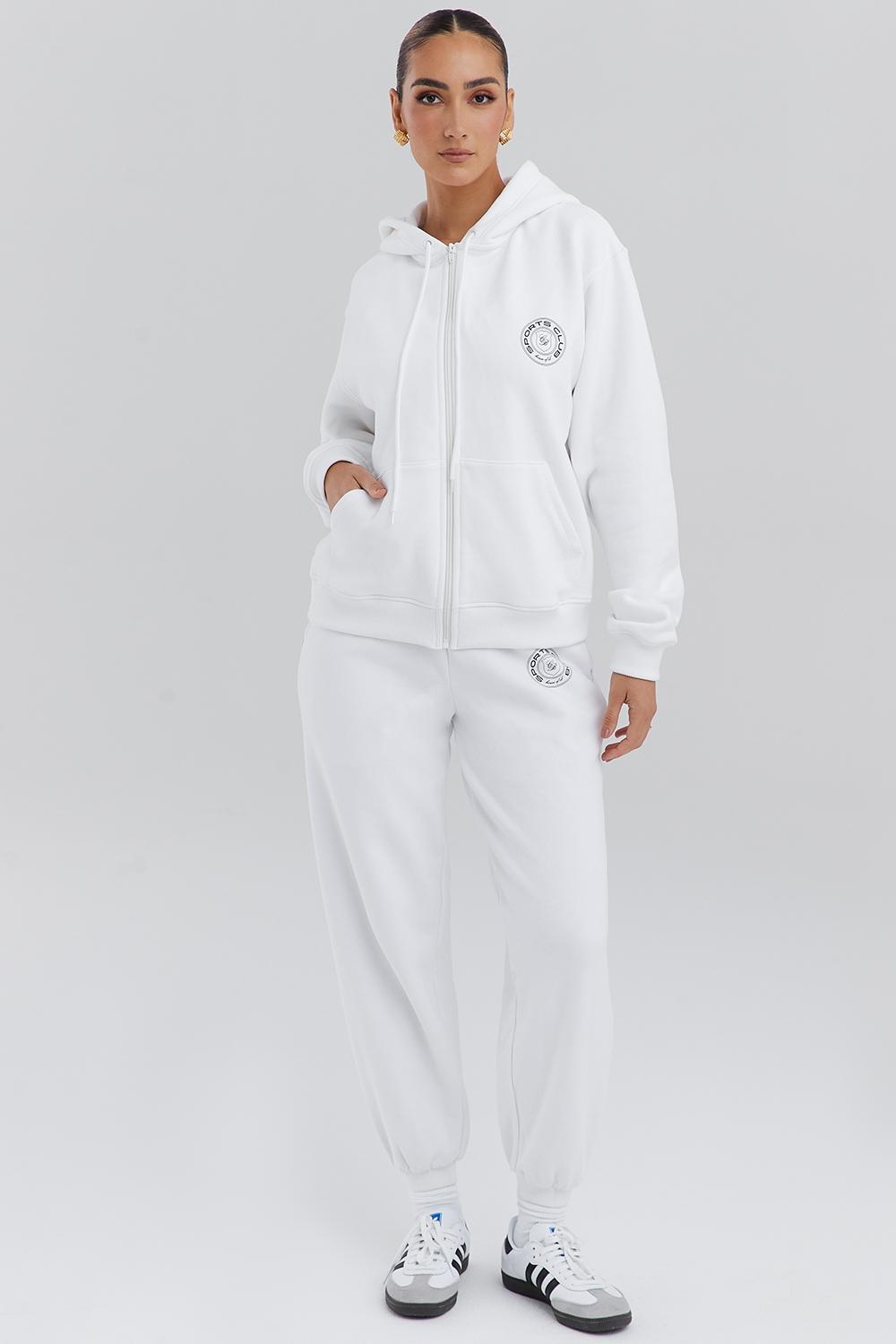 Mirage White Zip Through Hoodie Product Image