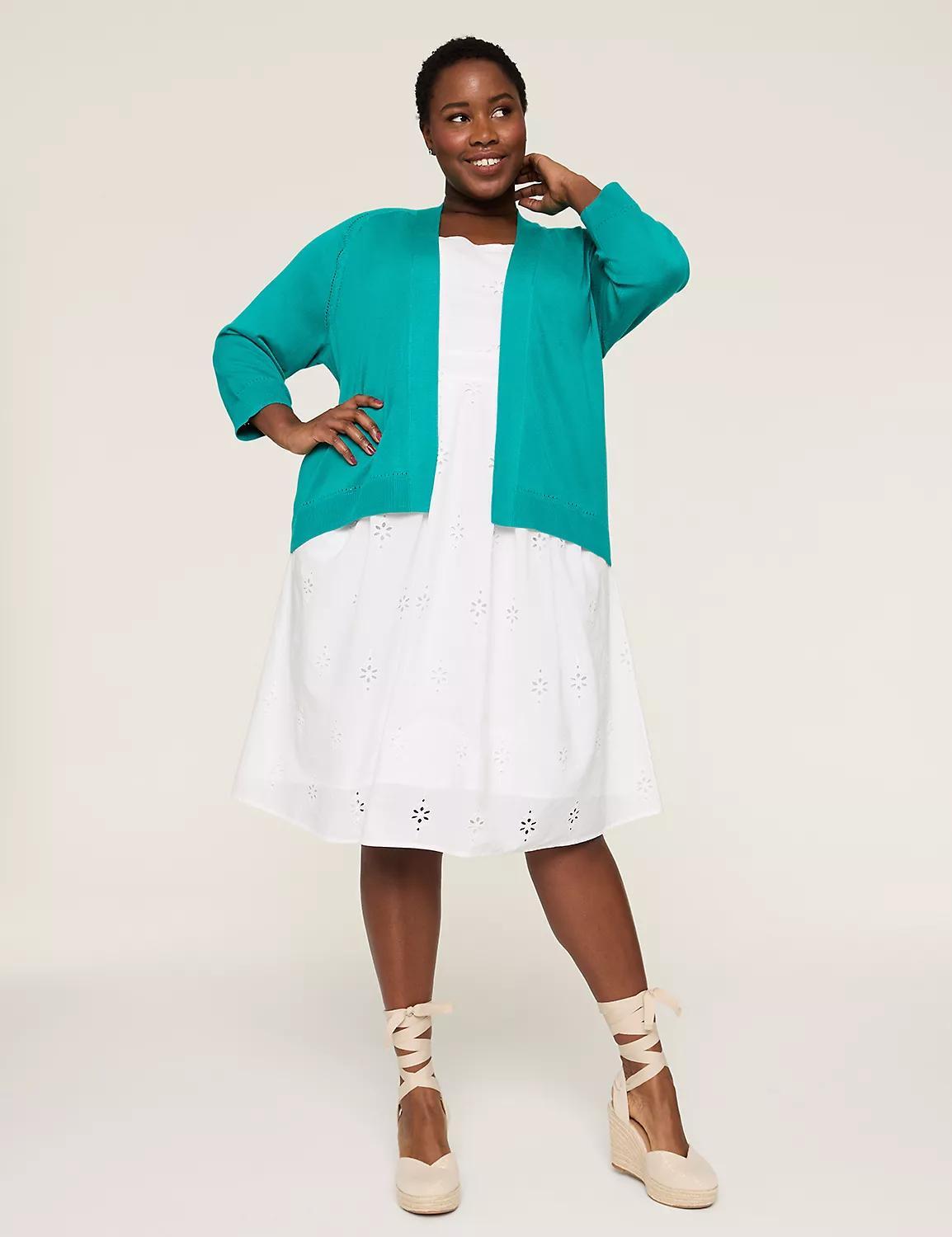 3/4-Sleeve Open-Front Shrug Product Image