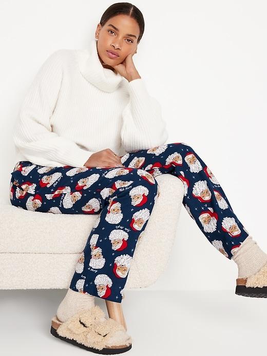 Mid-Rise Flannel Pajama Pants Product Image