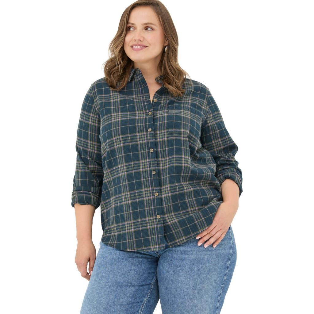 FatFace Women's Plus Size Olivia Check Shirt in Dark Teal Green at Nordstrom, Size 14 Product Image
