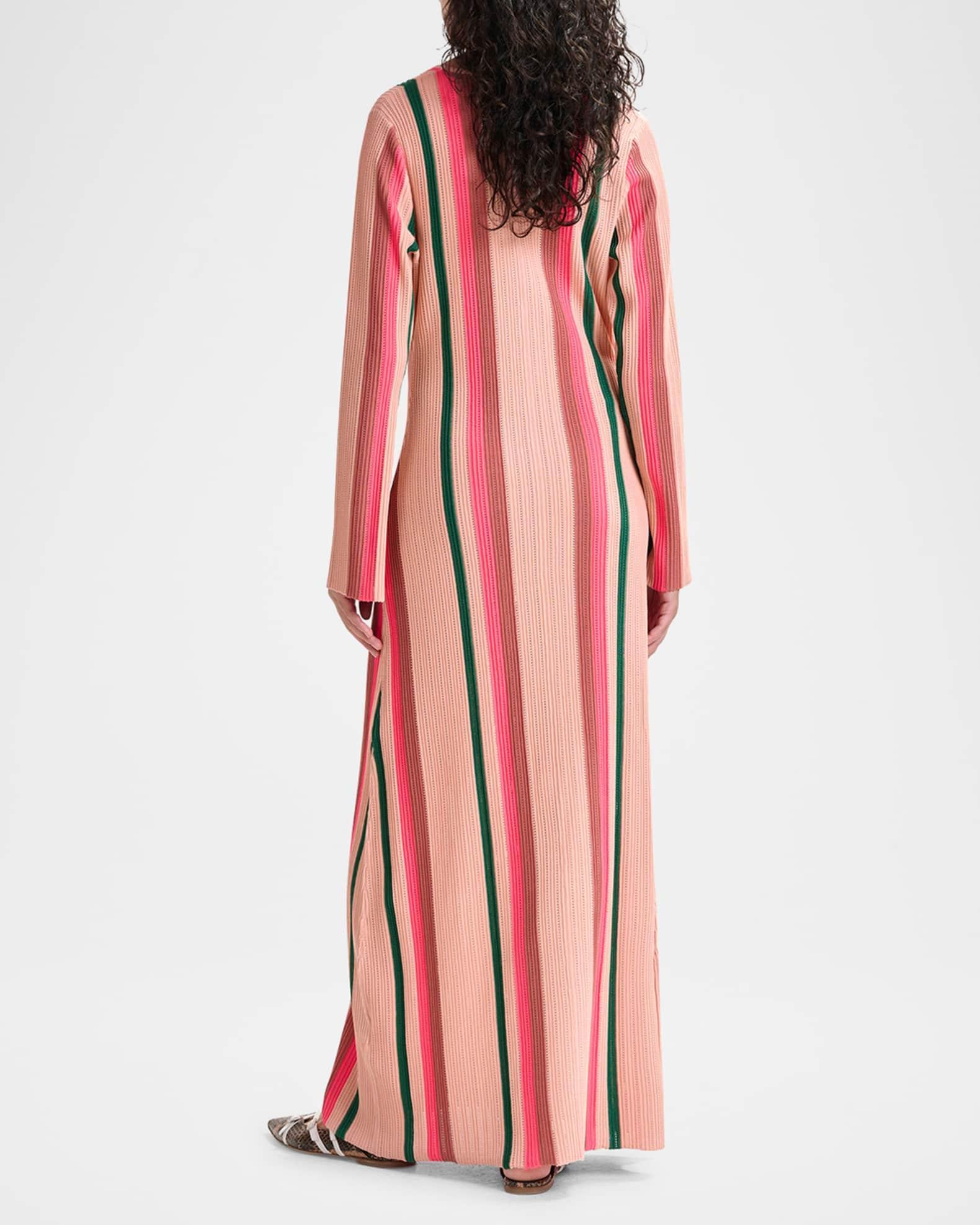 Hiscape Striped Knit Maxi Dress Product Image