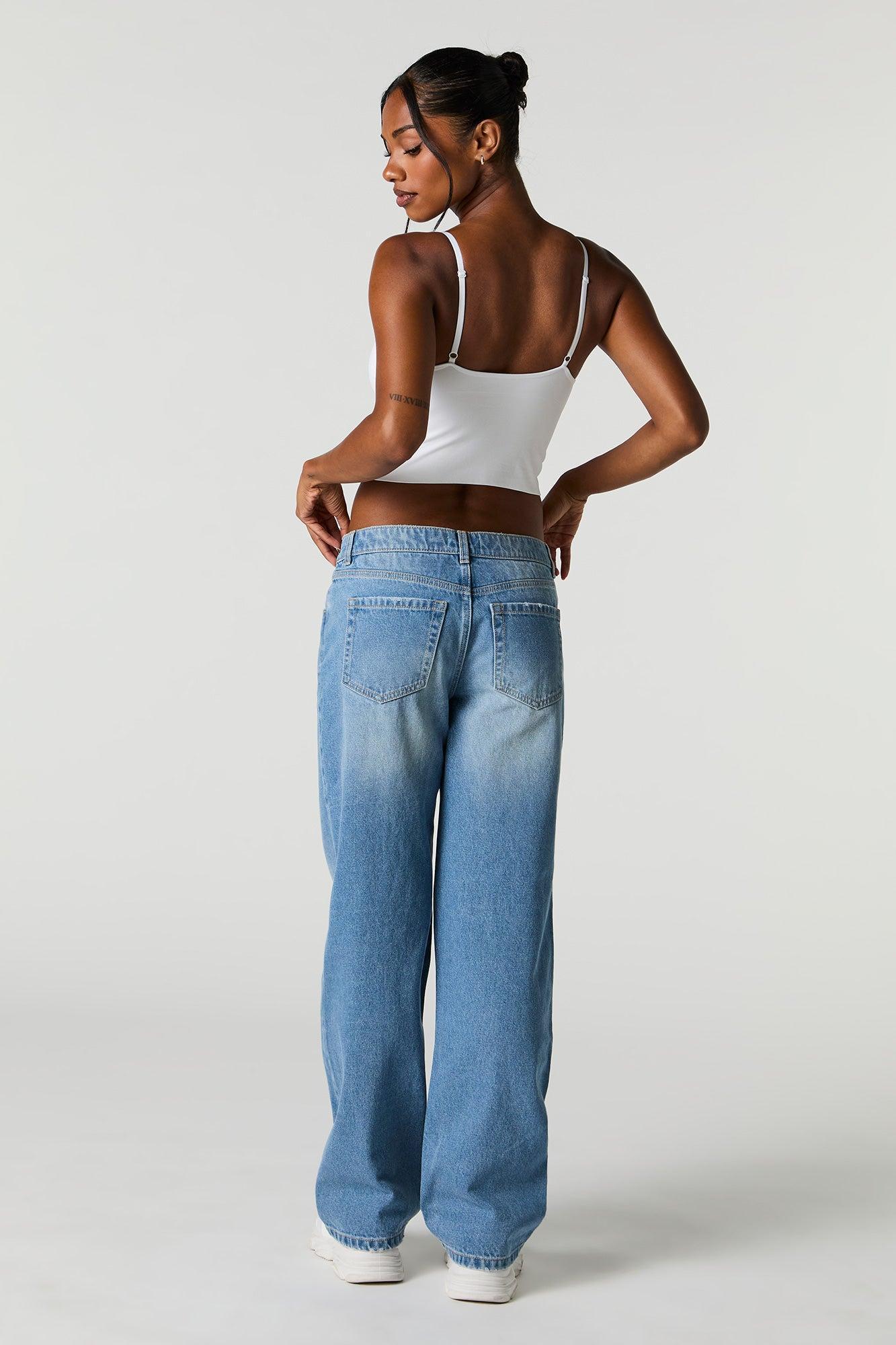 Medium Wash Slouchy Straight Leg Jean Female Product Image