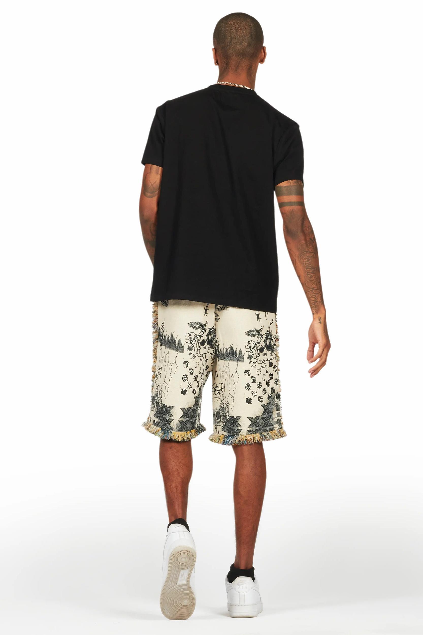 Tappy Black/Beige T-Shirt Short Set Male Product Image