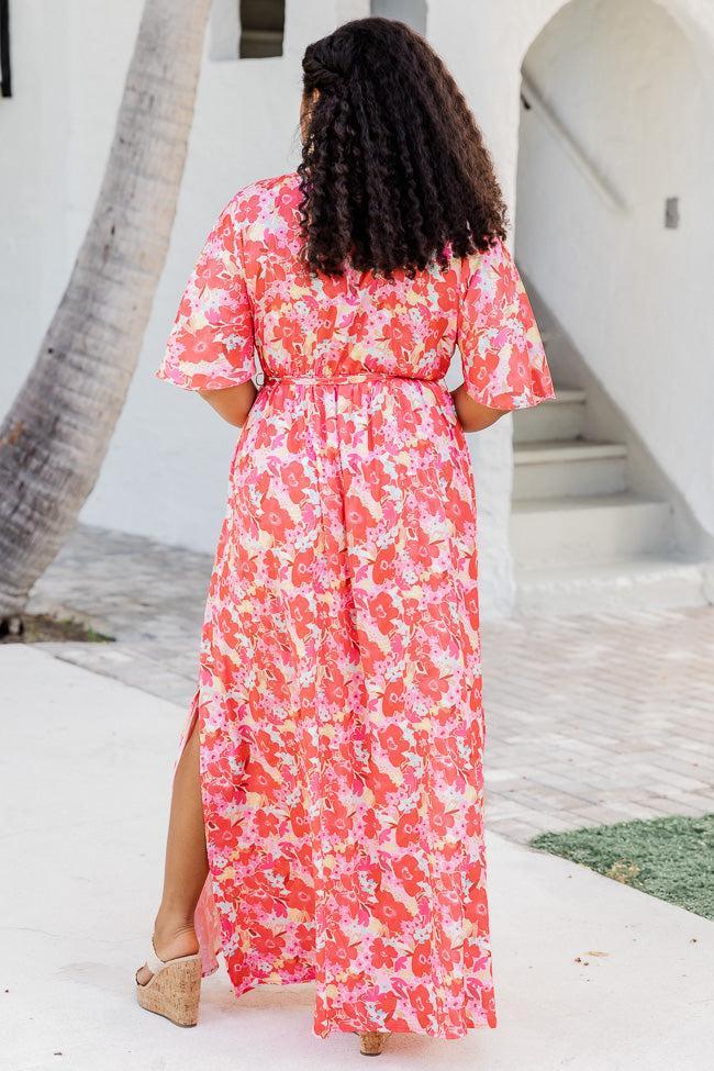 Ready For You Maxi Dress in Watercolor Red Floral Print FINAL SALE Product Image