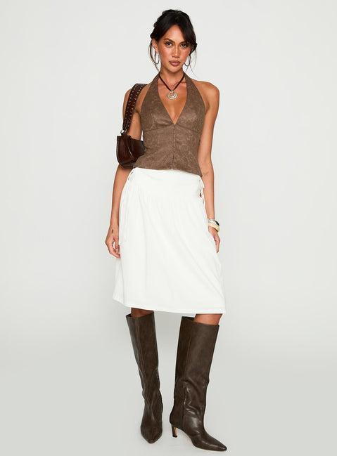 Down The Line Halter Top Brown Product Image