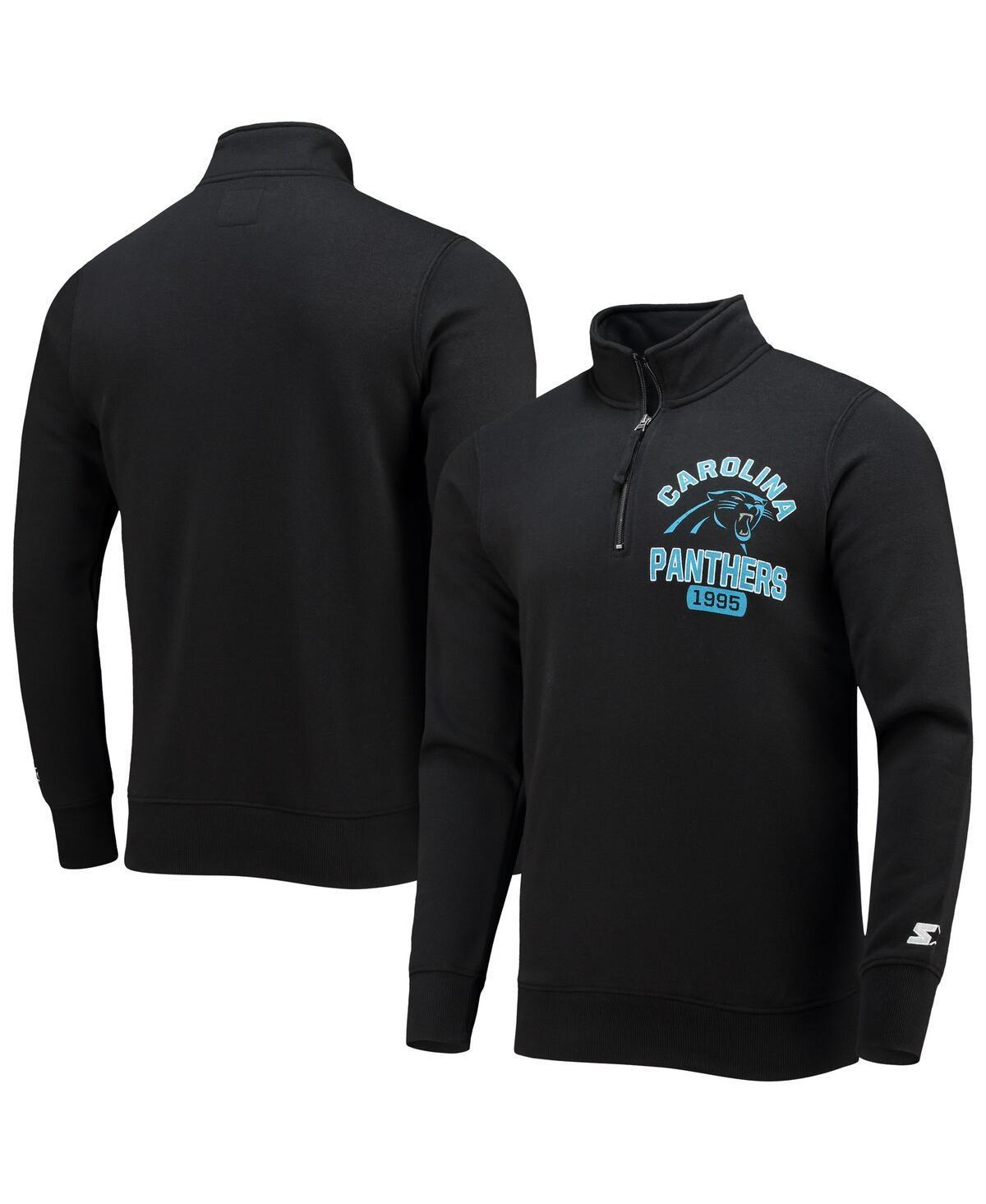 Men's Starter Black Carolina Panthers Heisman Quarter-Zip Jacket, Size: 2XL Product Image
