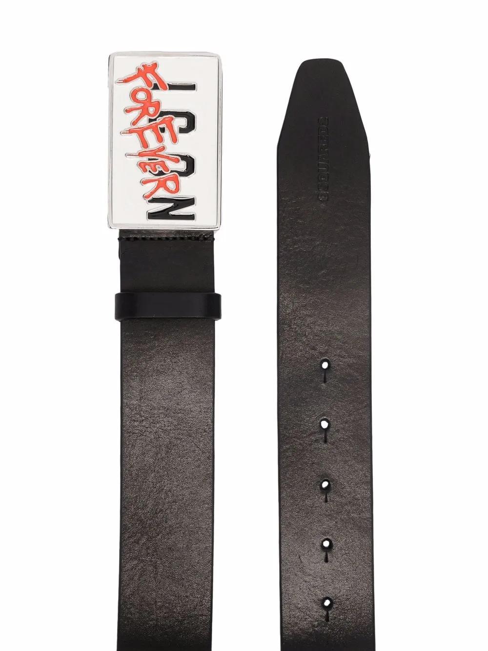 logo-plaque leather belt Product Image