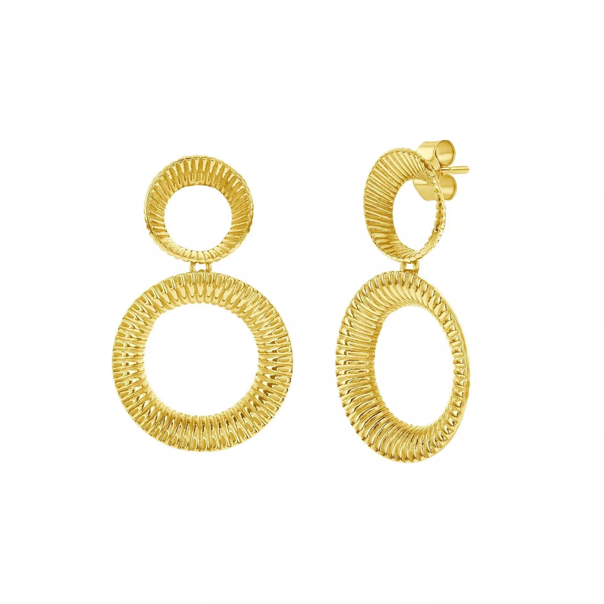 Argento Bella 14k Gold Over Sterling Silver Round Dangle Earrings, Women's, Gold Tone Product Image