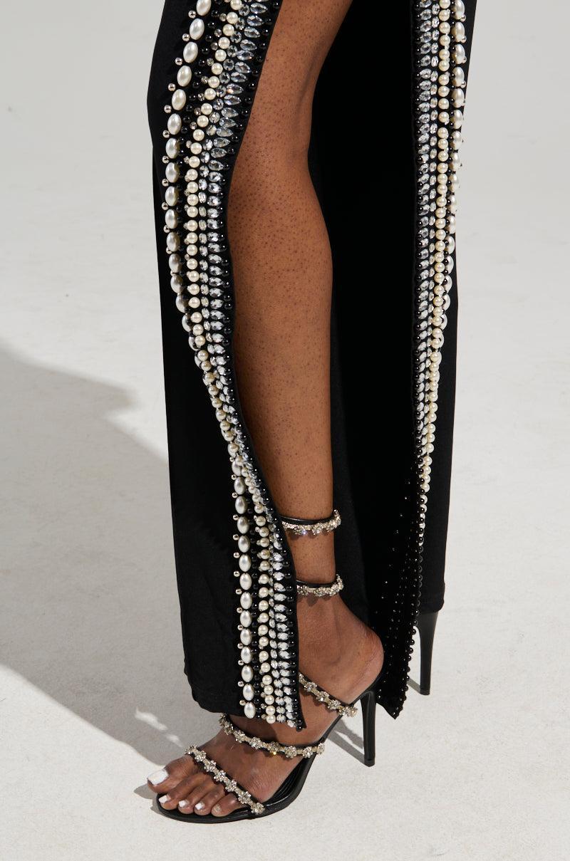 LUXURIOUS PANTS WITH SIDE SLITS Product Image