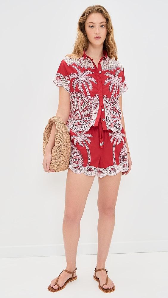 FARM Rio Red Palm Trees Shirt | Shopbop Product Image