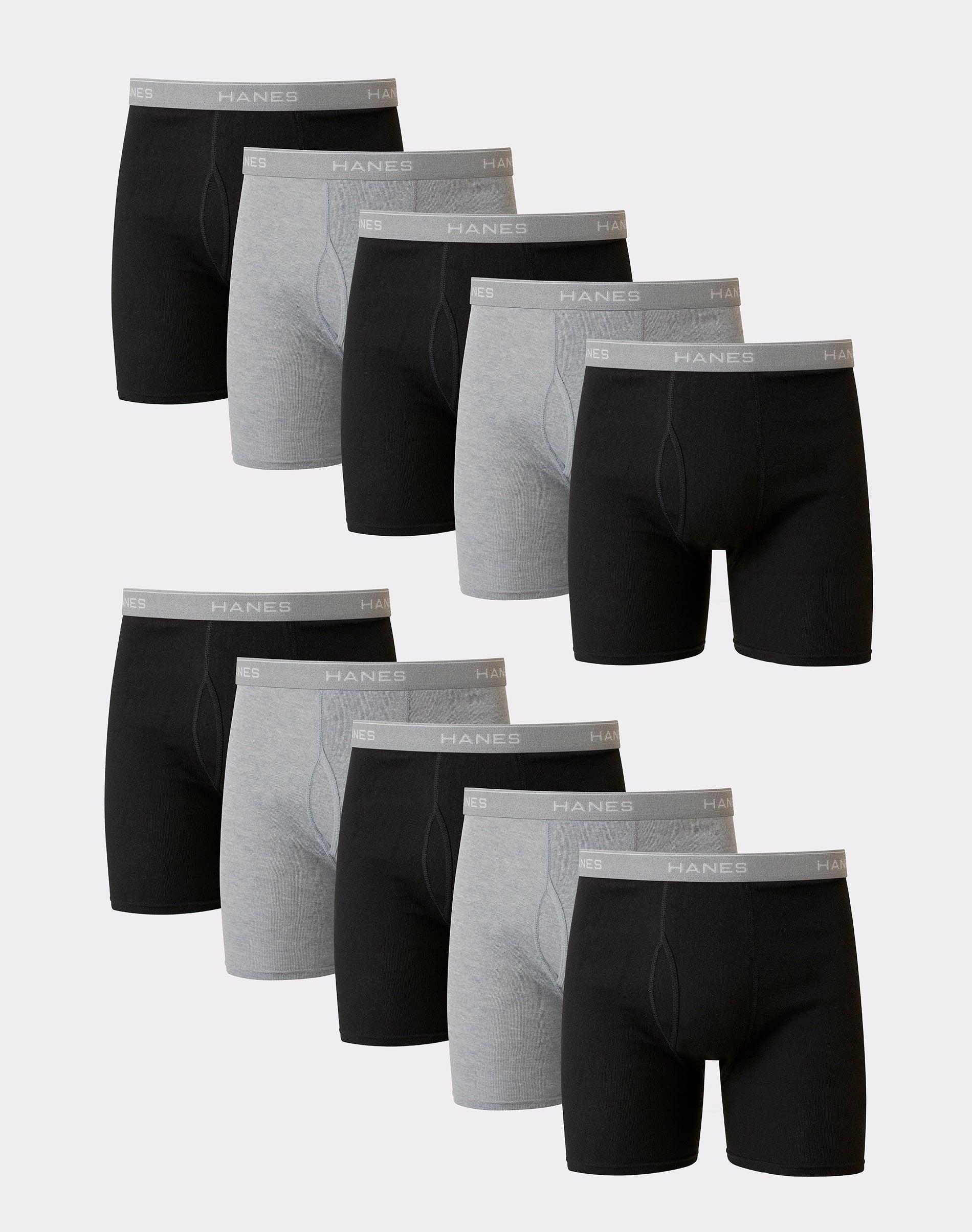 Hanes Men's Boxer Briefs 5pk - Black M: Tagless, Breathable, Moisture Wicking, Lightweight Fabric Product Image