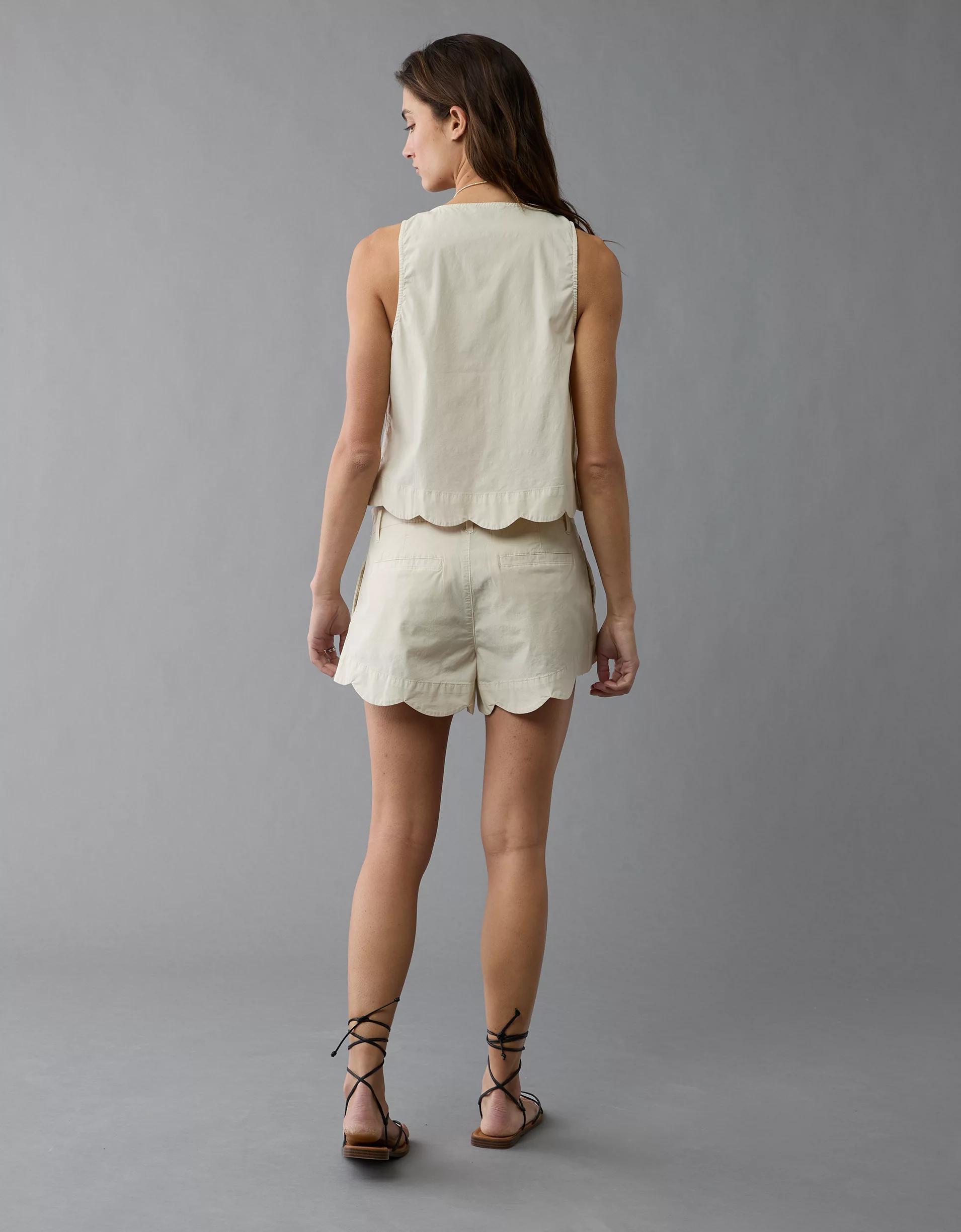 AE Button-Up Scalloped Tank Top Product Image