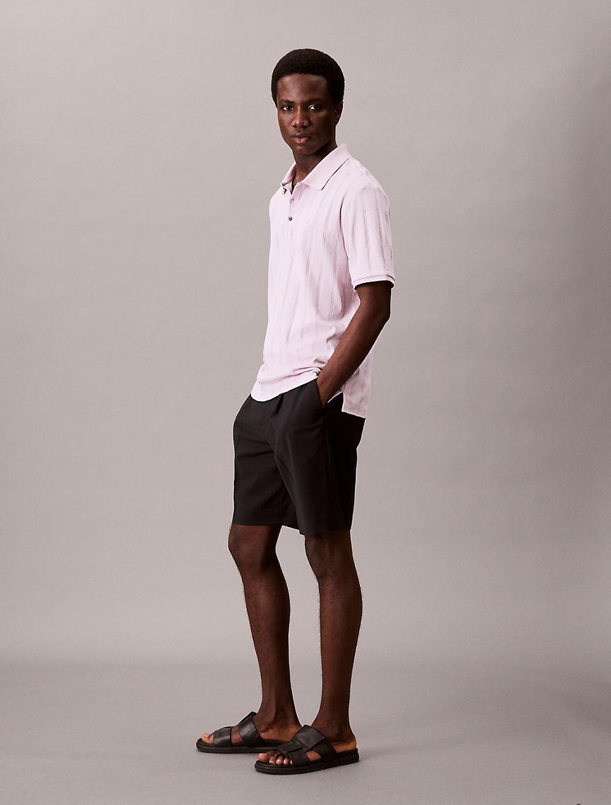 Calvin Klein Mens Variegated Rib Classic Polo Shirt - Purple Product Image