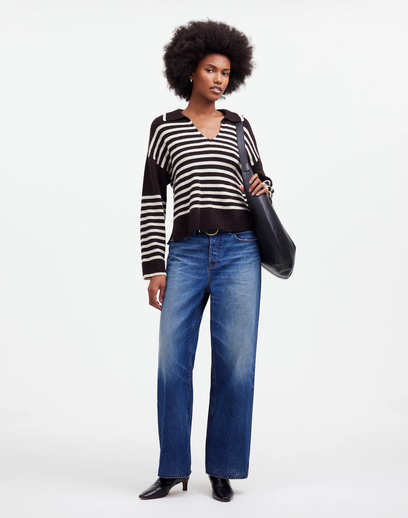 Cashmere-Wool Blend Polo Sweater Product Image