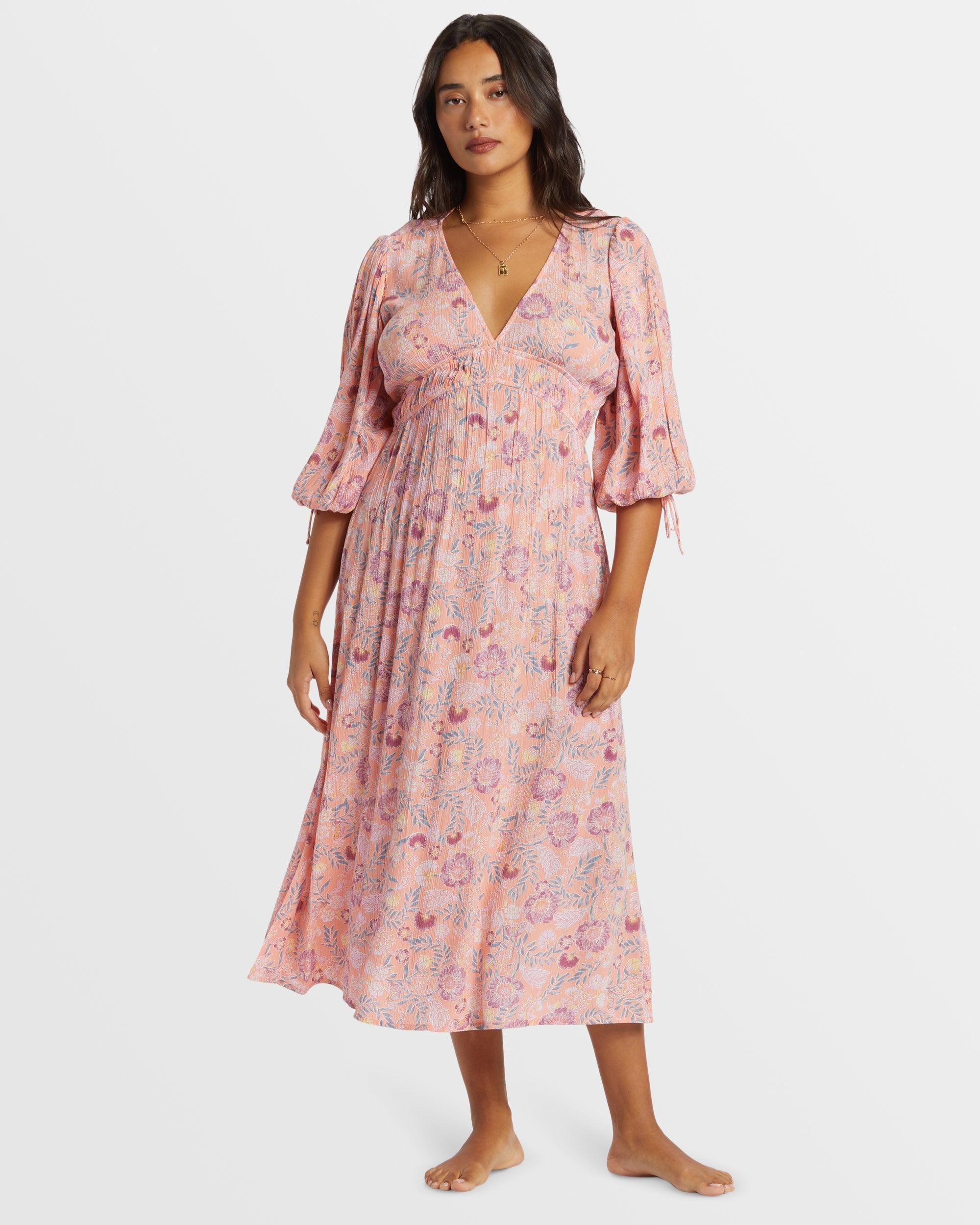 Paradise Sky Midi Dress - Peach Paradise Female Product Image