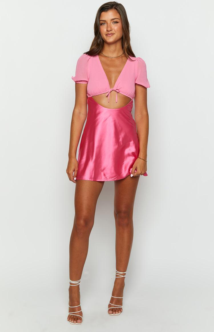 Maxine Pink Cap Sleeve Mini Dress Product Image