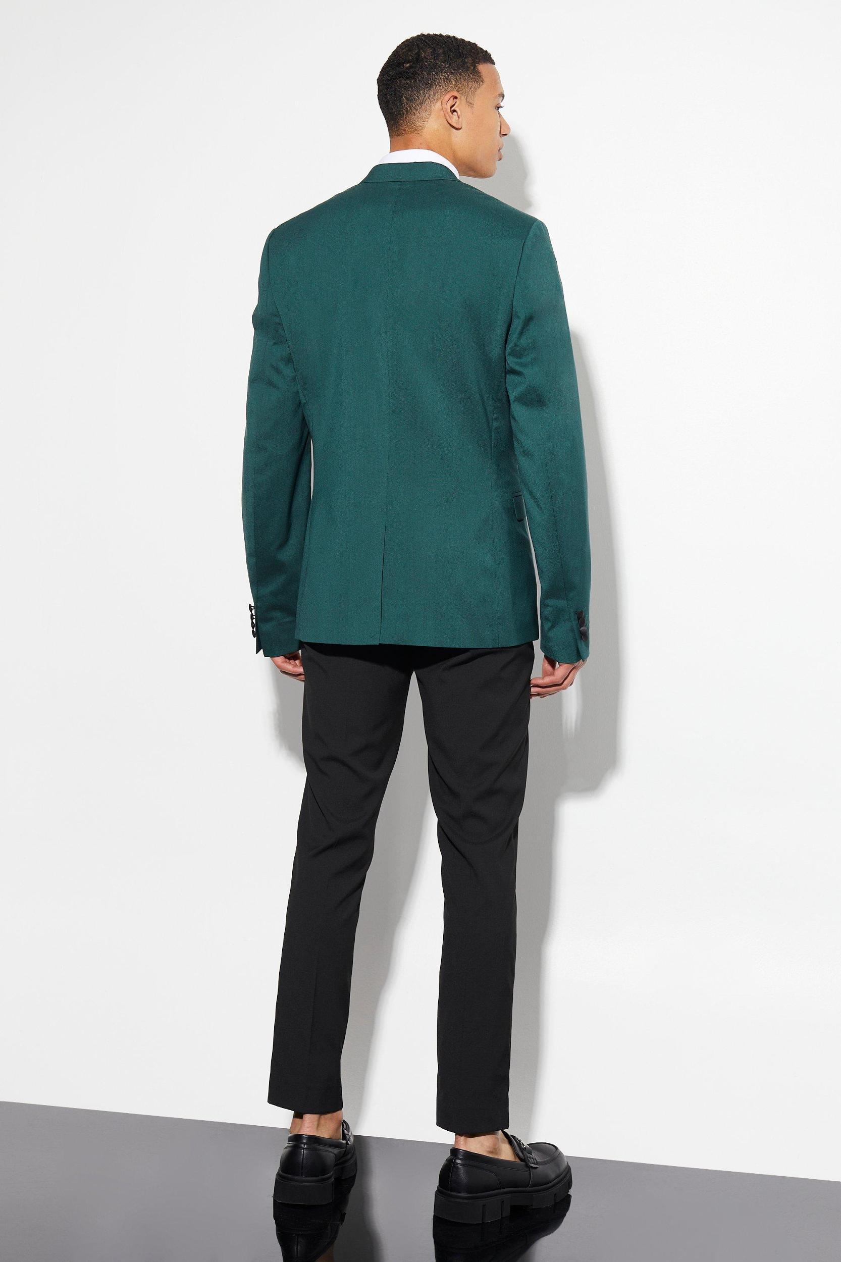 Tall Skinny Tuxedo Single Breasted Suit Jacket | boohooMAN USA Product Image