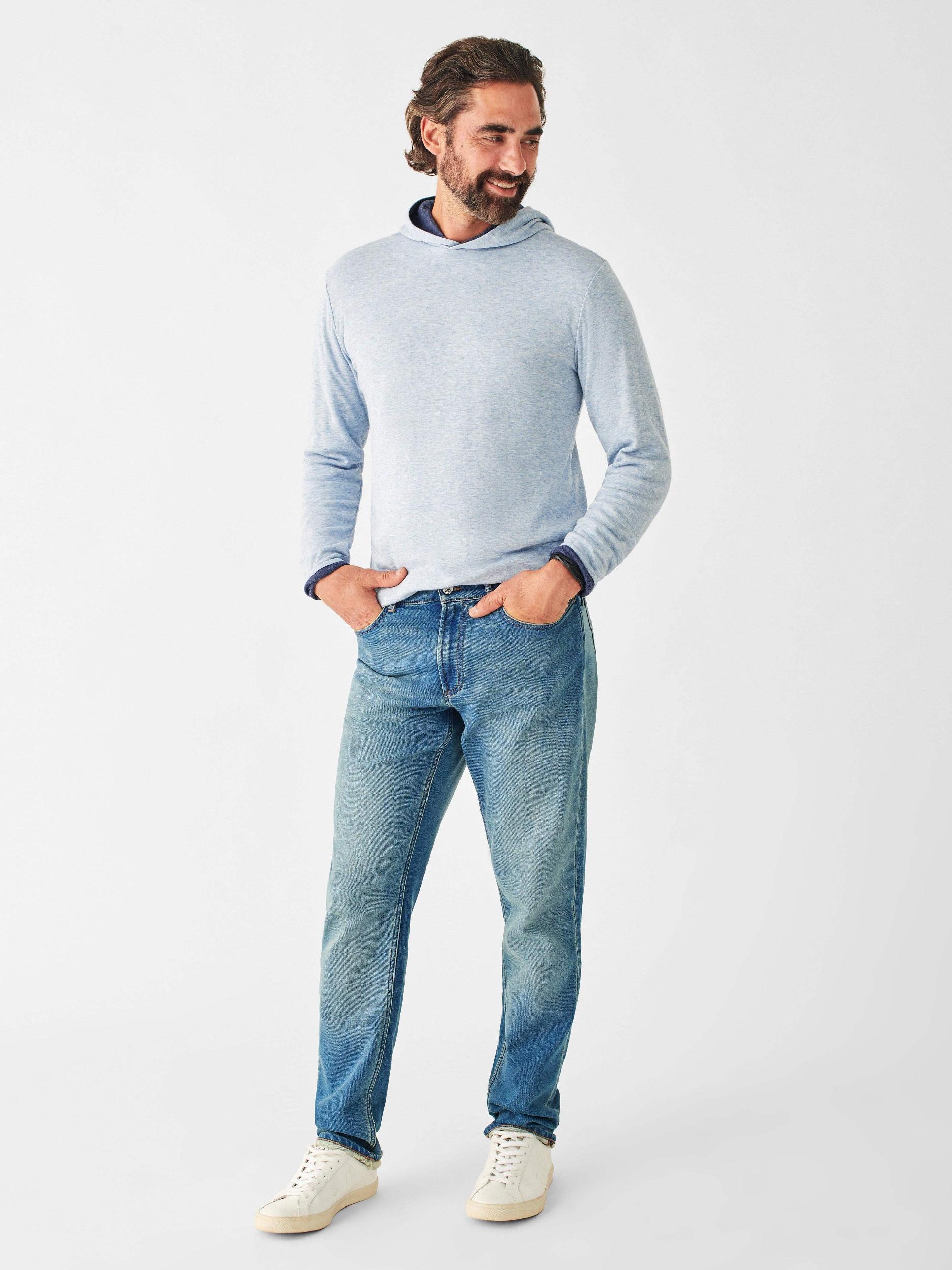 Cloud Cotton Reversible Hoodie - Light Blue Heather Navy Heather Male Product Image