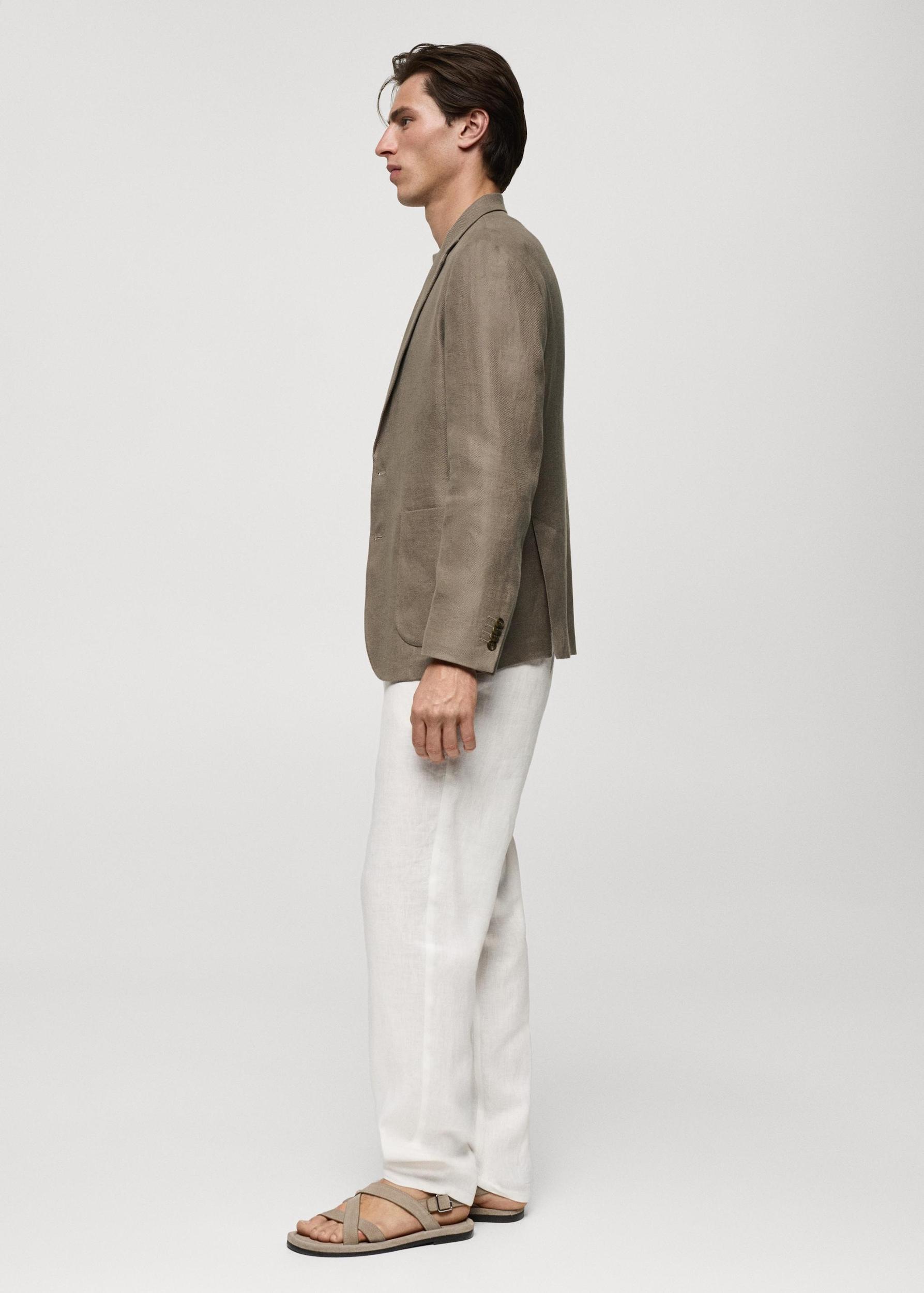 100% linen slim fit blazer - Men | MANGO USA Product Image
