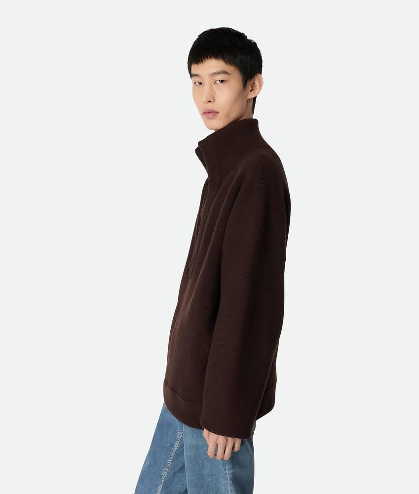 Men's Compact Wool Sweater in Ebony Product Image