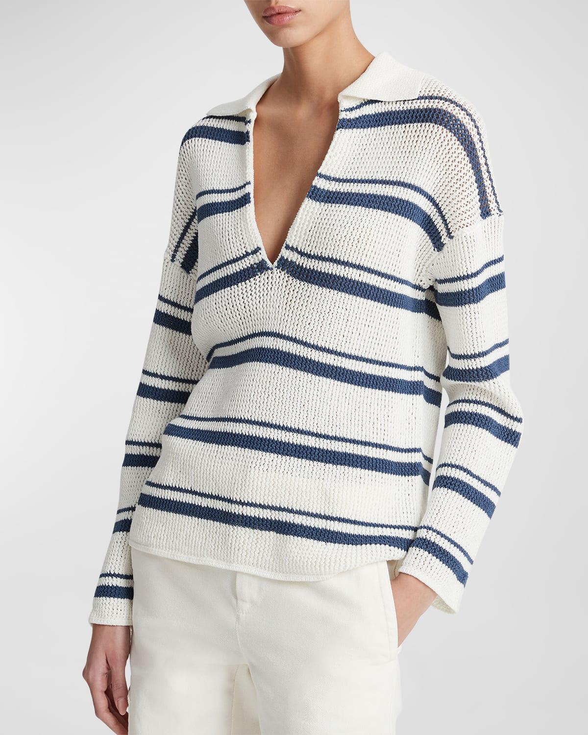 Womens Striped Cotton Sweater Product Image