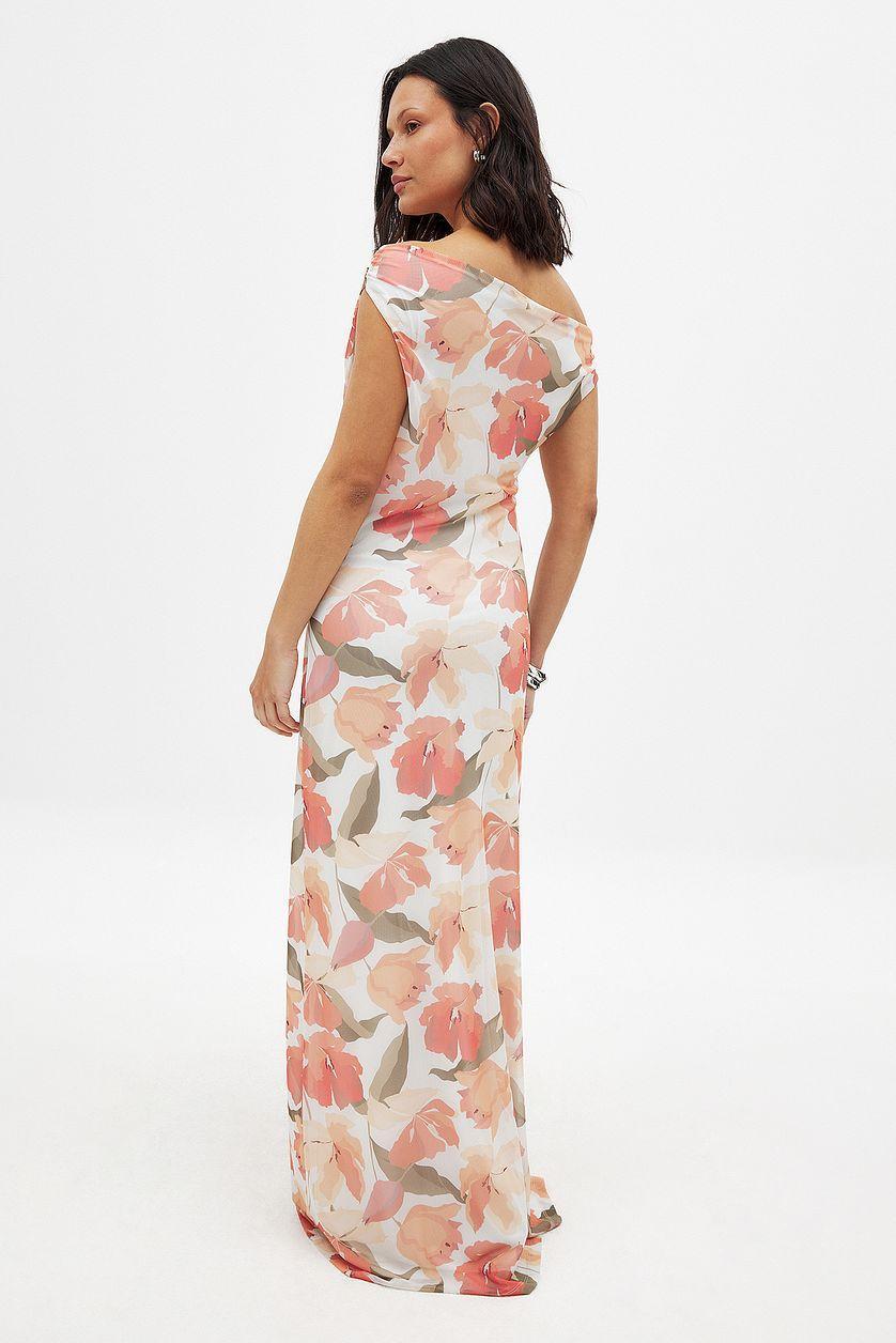 Draped Maxi Mesh Dress Product Image
