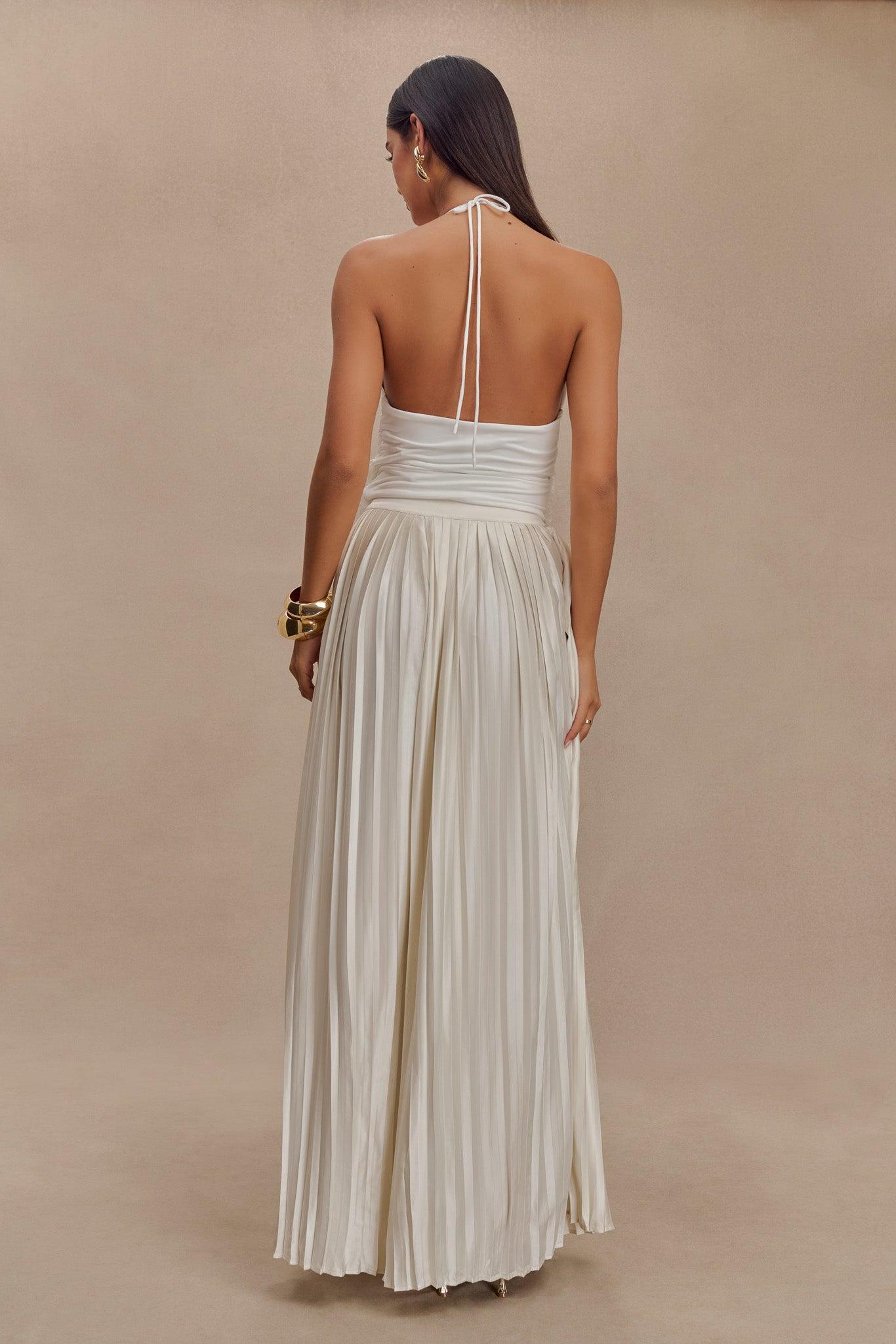 Kennedy Plisse Wide Leg Pants - Ivory Product Image
