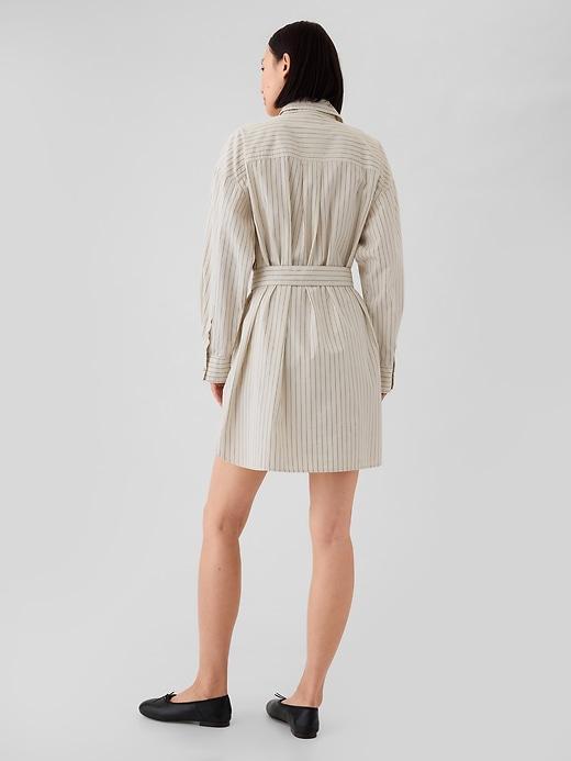 Organic Cotton Striped Mini Shirtdress Product Image