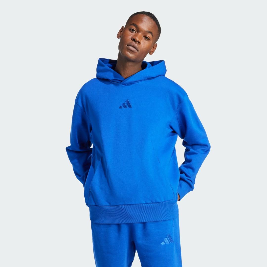 adidas ALL SZN Fleece Hoodie True Pink L Mens Product Image
